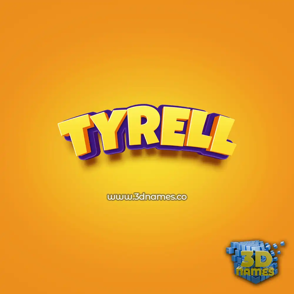 tyrell in Orange Toon style - 3D name wallpaper