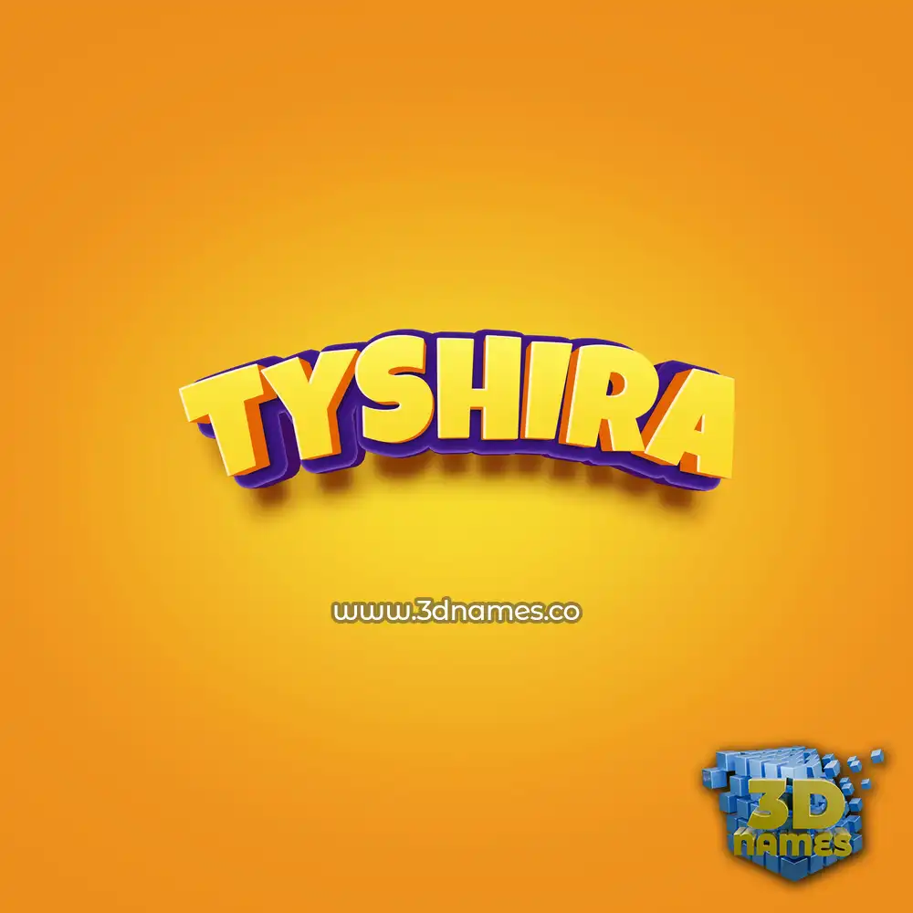 tyshira in Orange Toon style - 3D name wallpaper