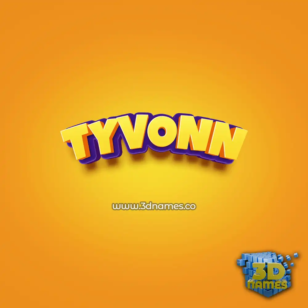 tyvonn in Orange Toon style - 3D name wallpaper