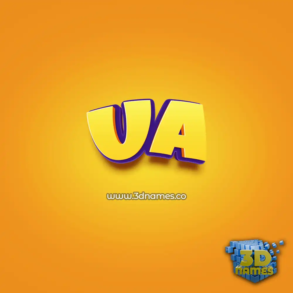 ua in Orange Toon style - 3D name wallpaper