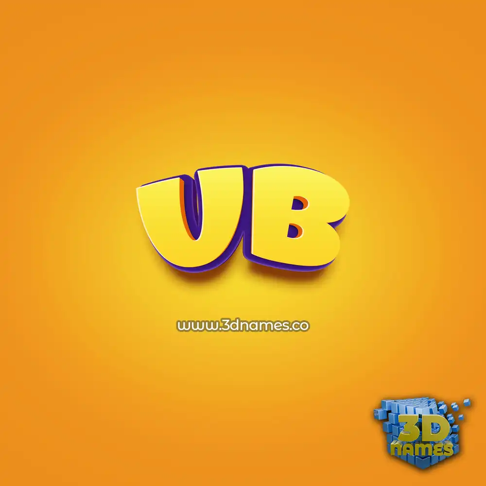 ub in Orange Toon style - 3D name wallpaper