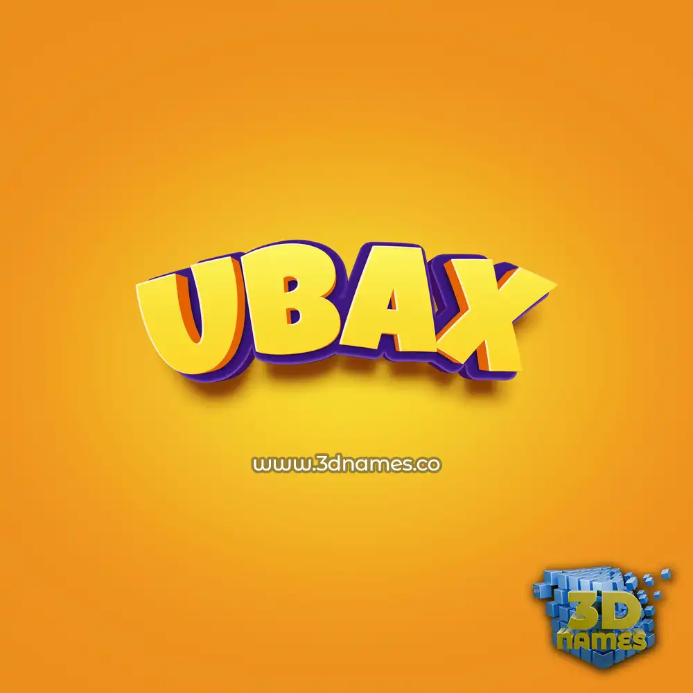 ubax in Orange Toon style - 3D name wallpaper