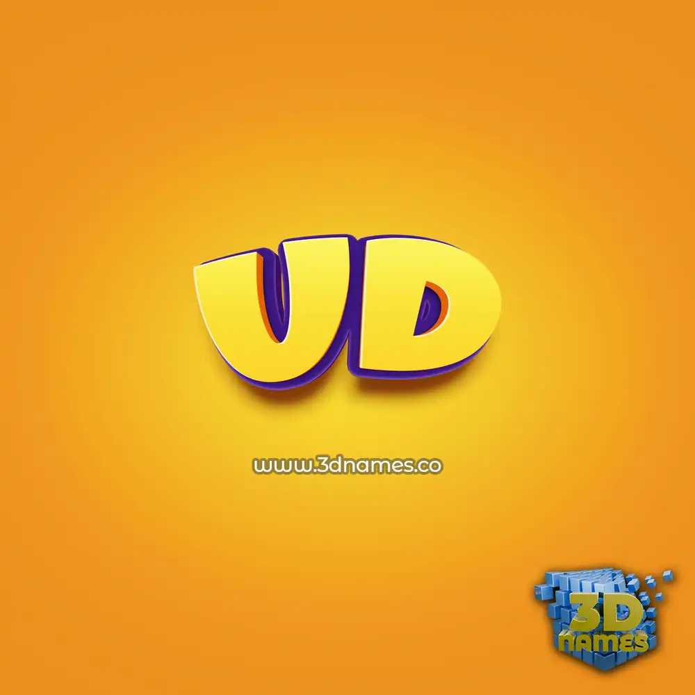 ud in Orange Toon style - 3D name wallpaper