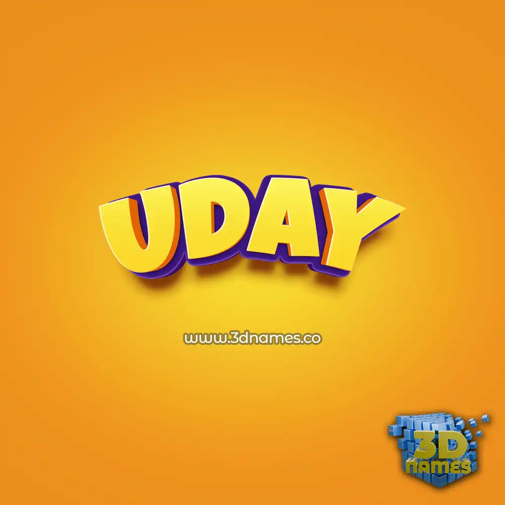uday in Orange Toon style - 3D name wallpaper