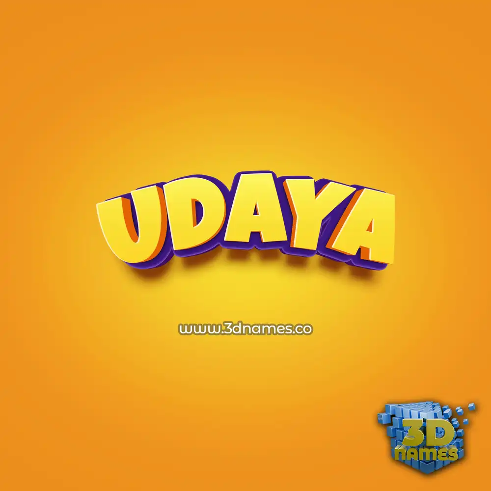 udaya in Orange Toon style - 3D name wallpaper