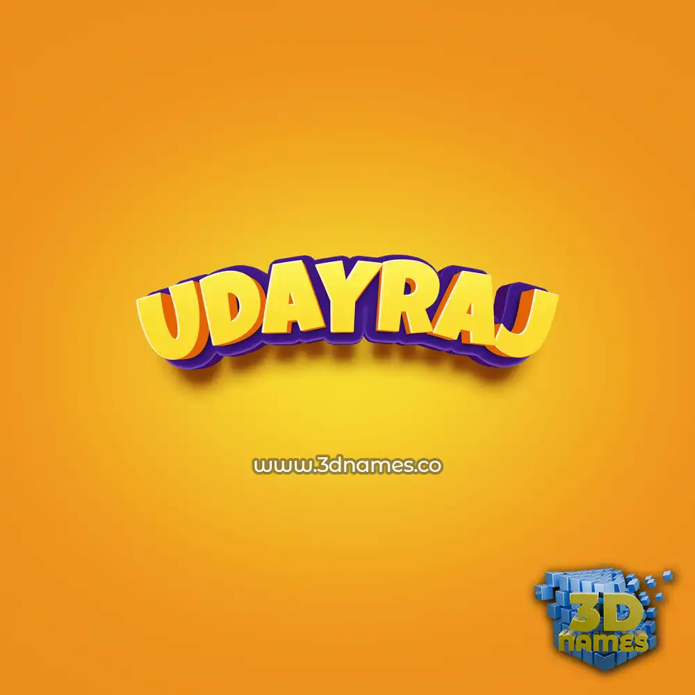 udayraj in Orange Toon style - 3D name wallpaper