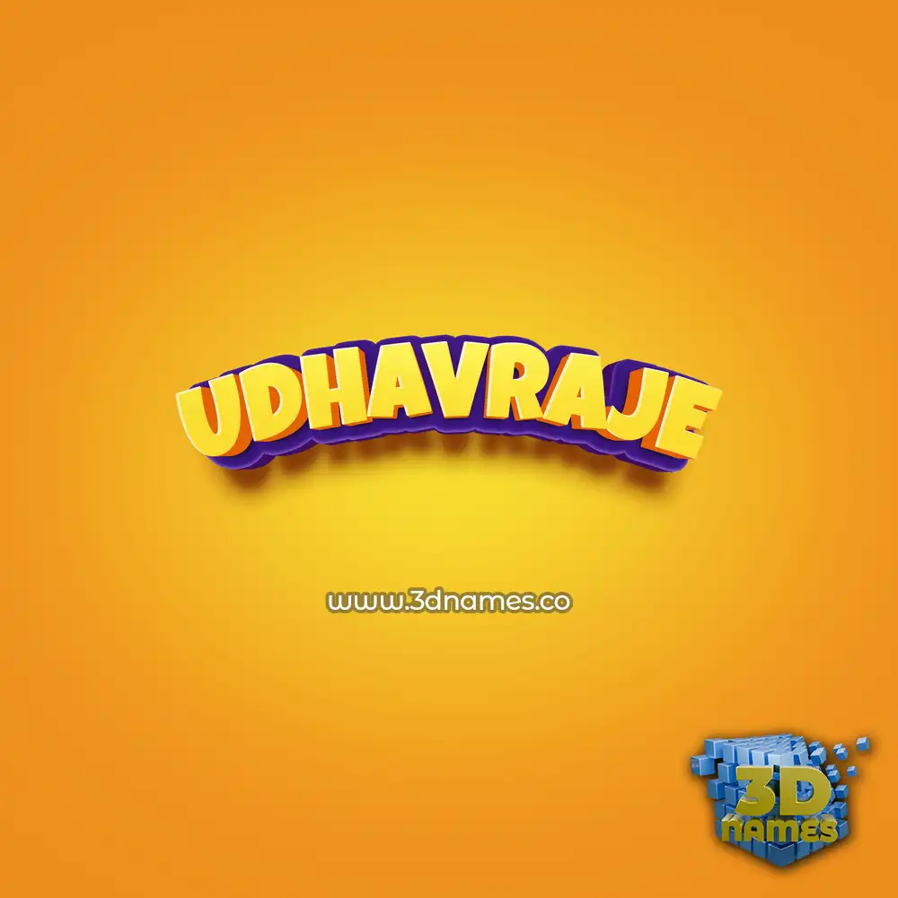 udhavraje in Orange Toon style - 3D name wallpaper