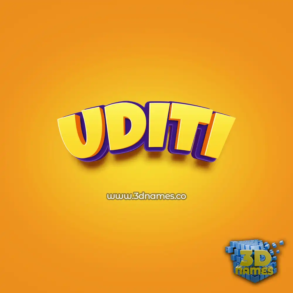 uditi in Orange Toon style - 3D name wallpaper