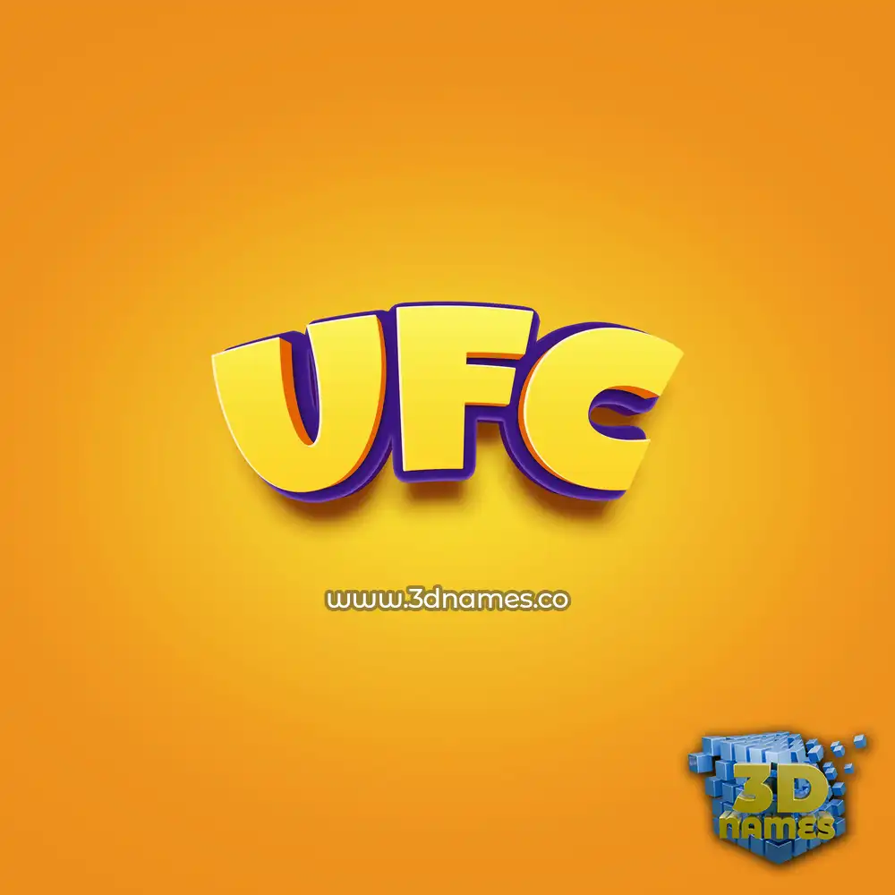 ufc in Orange Toon style - 3D name wallpaper