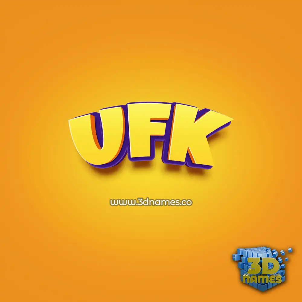 ufk in Orange Toon style - 3D name wallpaper