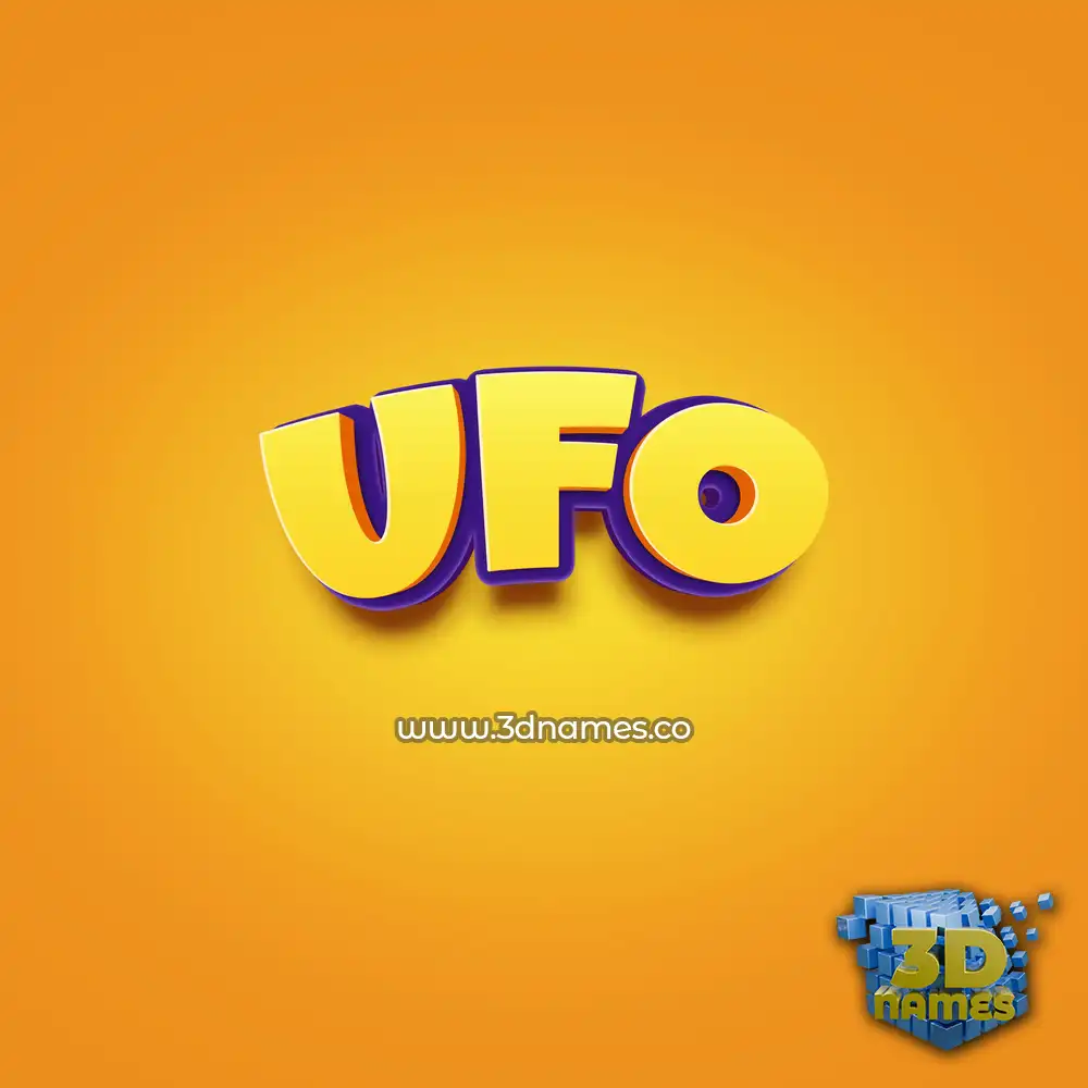 ufo in Orange Toon style - 3D name wallpaper