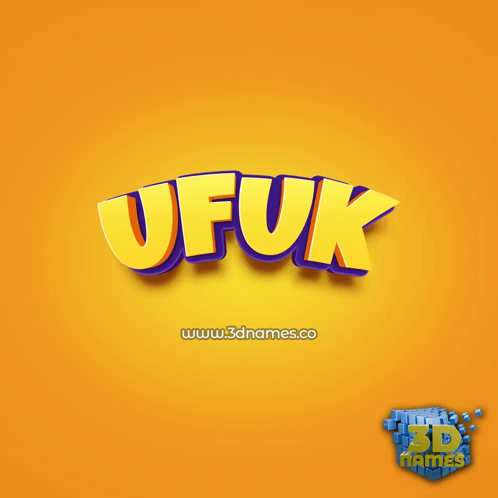 ufuk in Orange Toon style - 3D name wallpaper