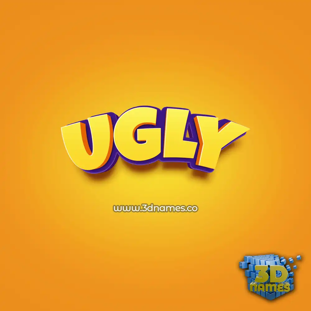 ugly in Orange Toon style - 3D name wallpaper