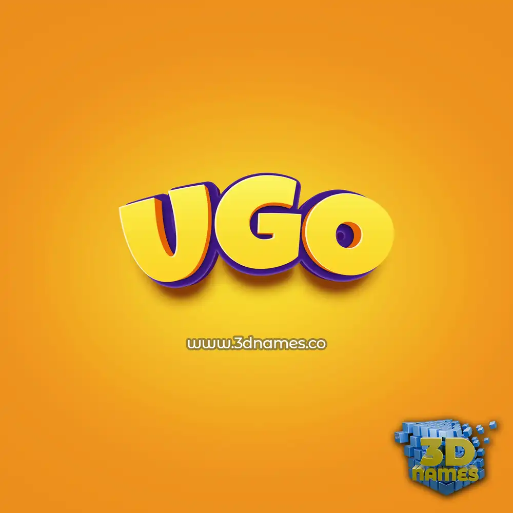 ugo in Orange Toon style - 3D name wallpaper