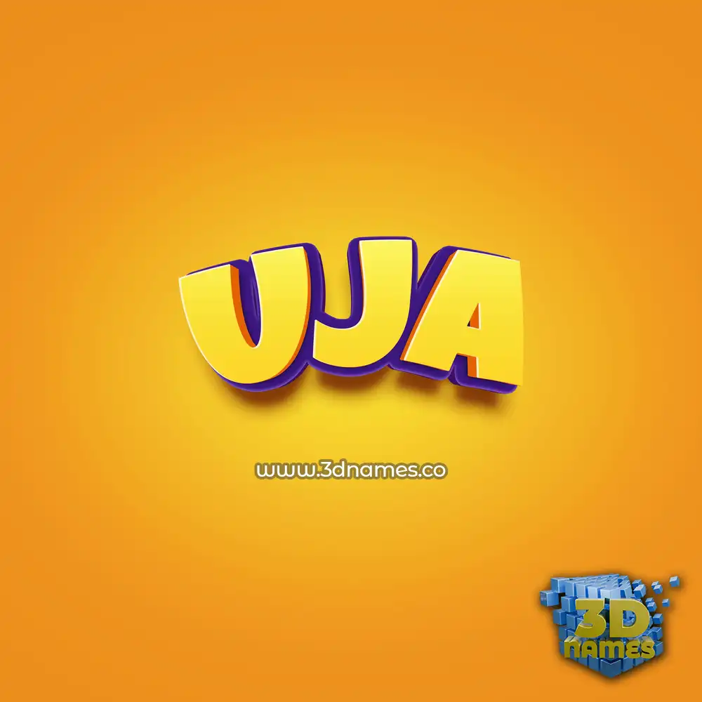 uja in Orange Toon style - 3D name wallpaper