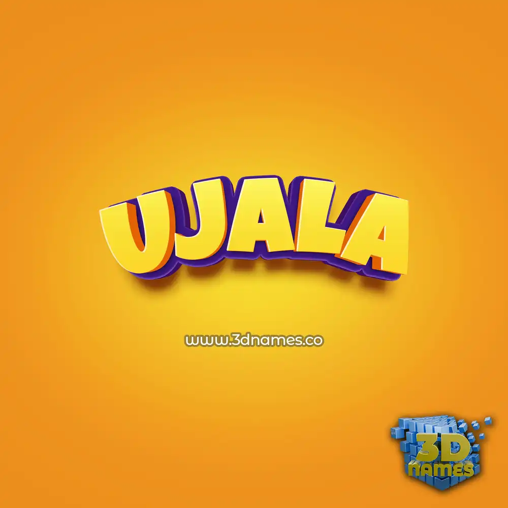 ujala in Orange Toon style - 3D name wallpaper
