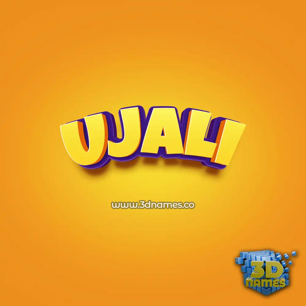 ujali in Orange Toon style - 3D name wallpaper
