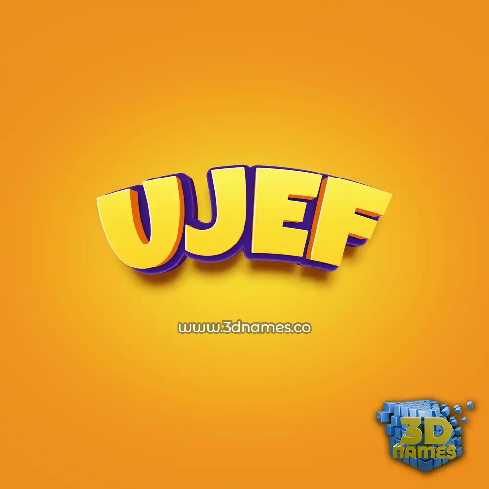 ujef in Orange Toon style - 3D name wallpaper