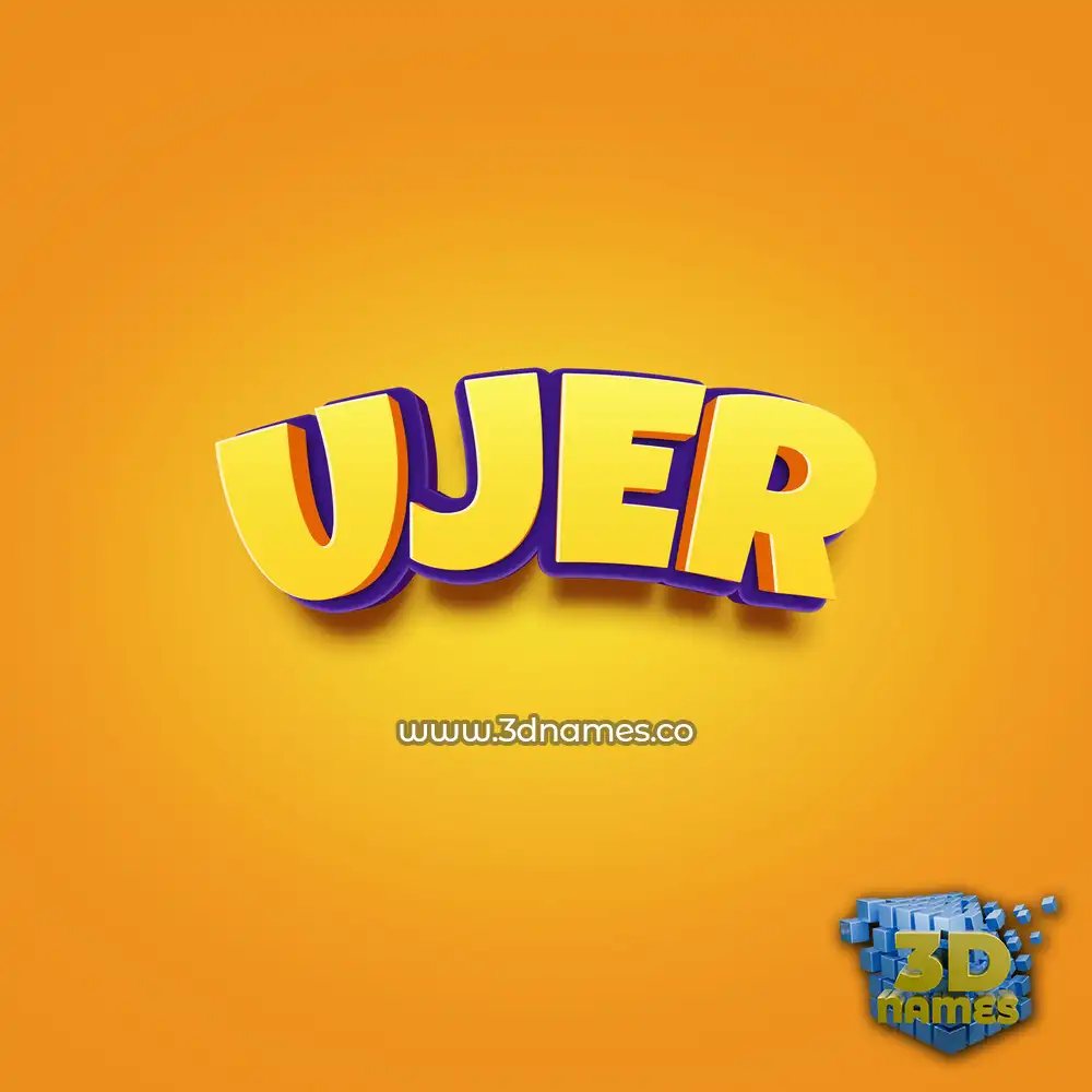 ujer in Orange Toon style - 3D name wallpaper