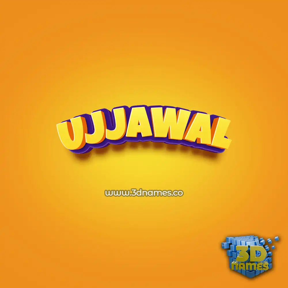 ujjawal in Orange Toon style - 3D name wallpaper