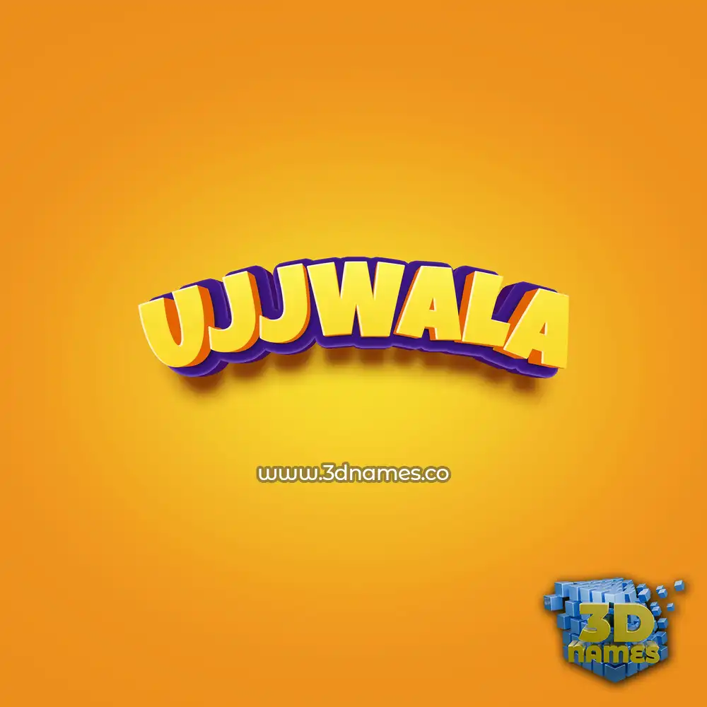 ujjwala in Orange Toon style - 3D name wallpaper