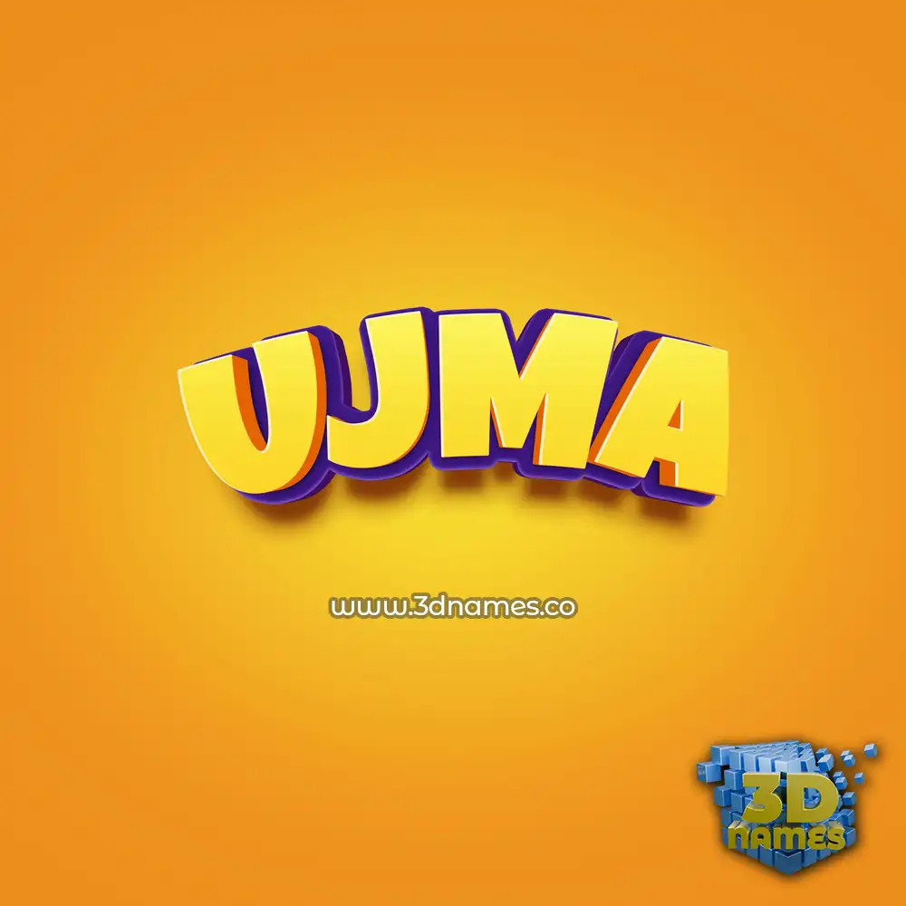 ujma in Orange Toon style - 3D name wallpaper