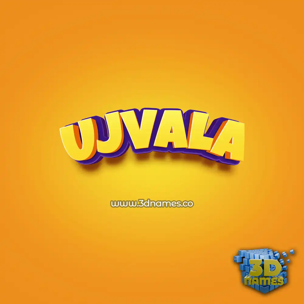 ujvala in Orange Toon style - 3D name wallpaper
