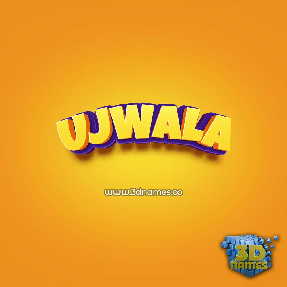 ujwala in Orange Toon style - 3D name wallpaper