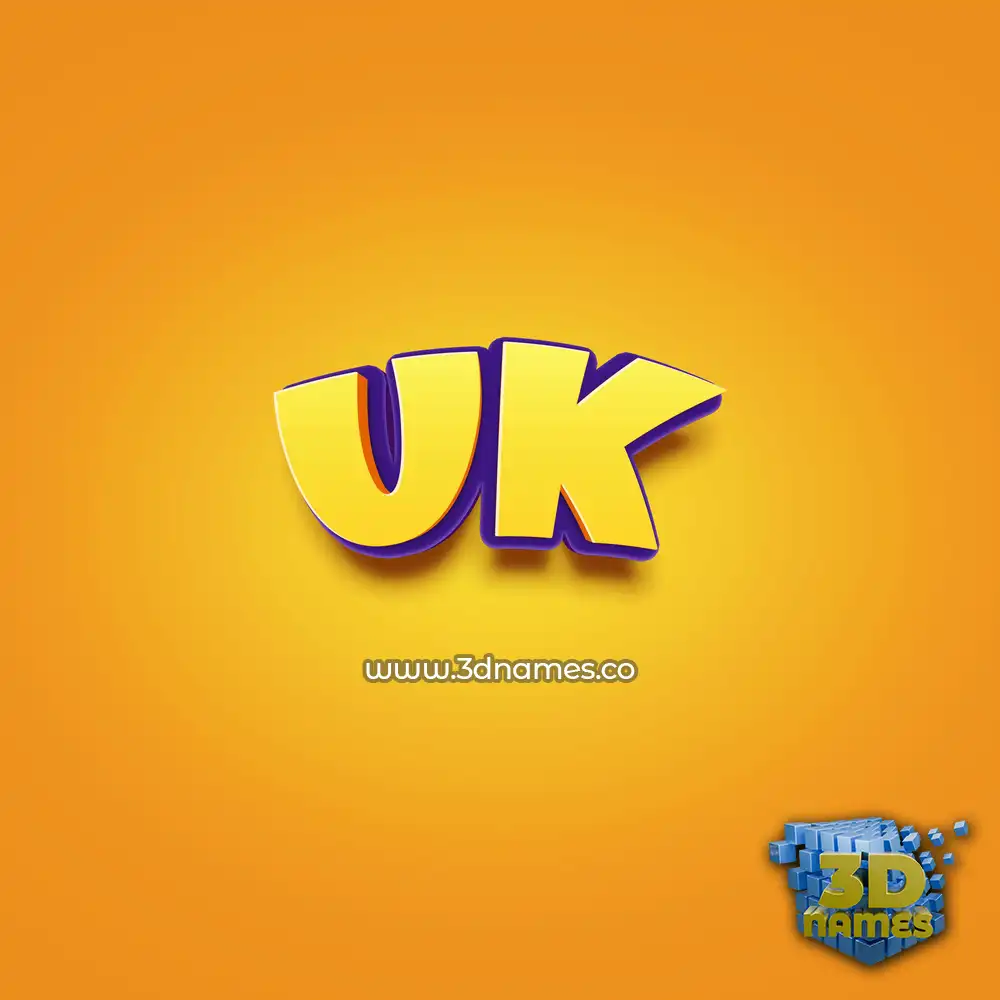 uk in Orange Toon style - 3D name wallpaper