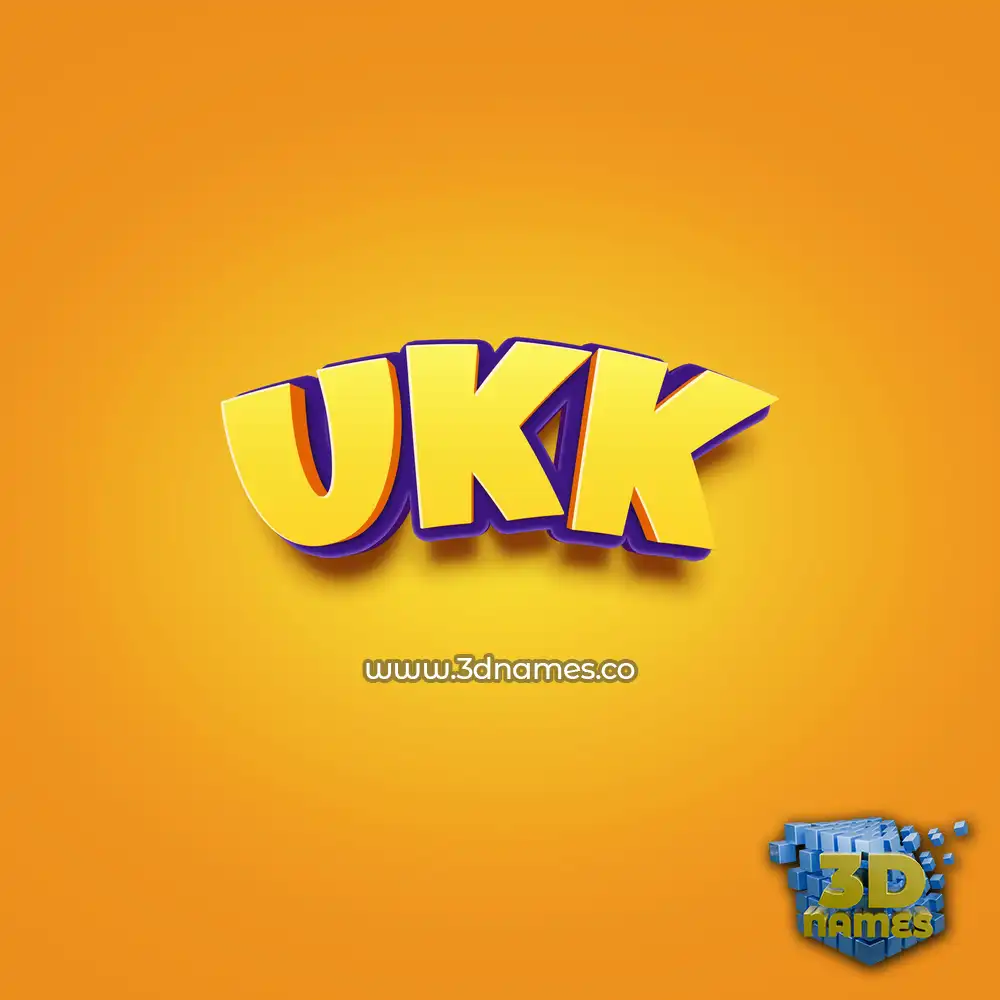 ukk in Orange Toon style - 3D name wallpaper