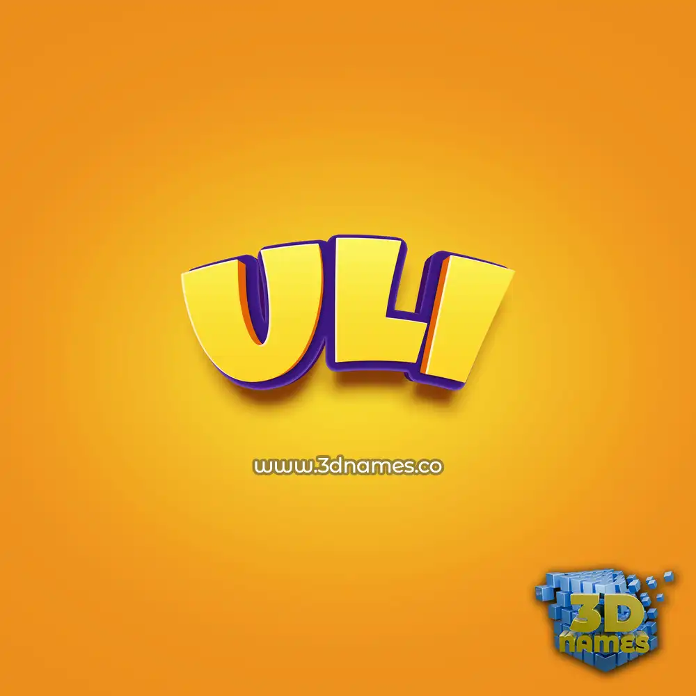 uli in Orange Toon style - 3D name wallpaper