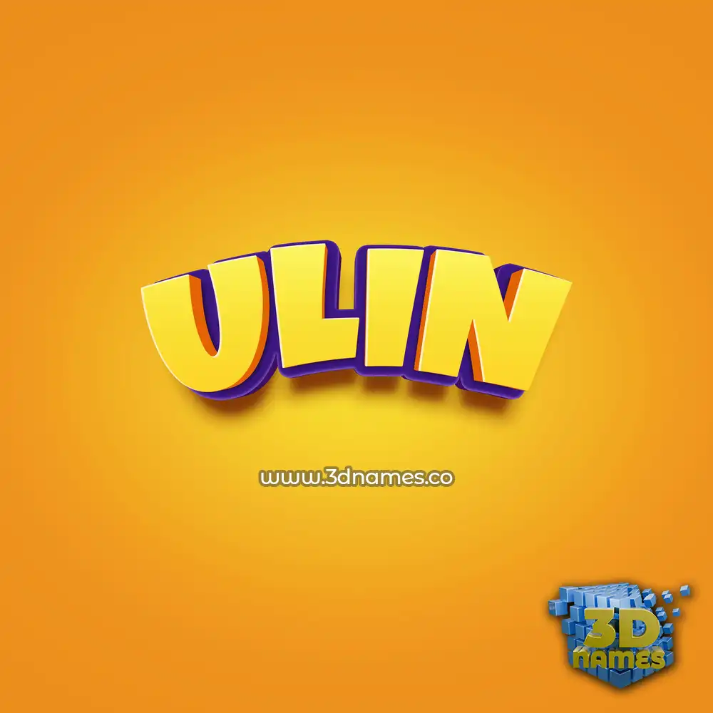 ulin in Orange Toon style - 3D name wallpaper