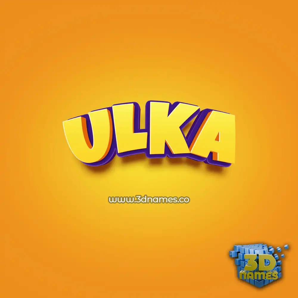 ulka in Orange Toon style - 3D name wallpaper