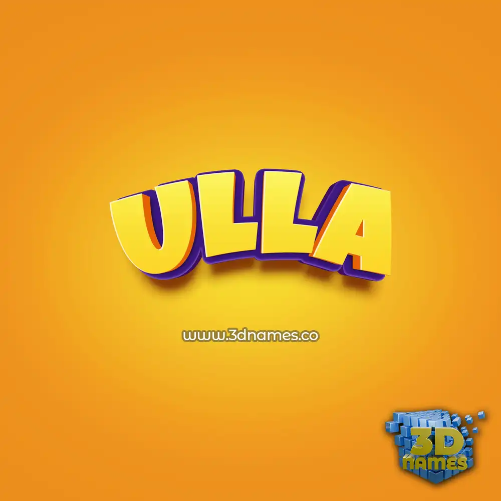 ulla in Orange Toon style - 3D name wallpaper