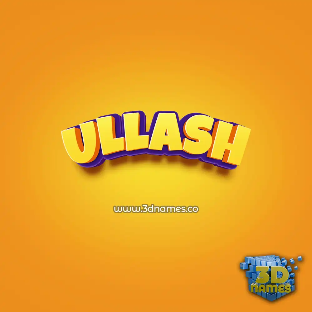 ullash in Orange Toon style - 3D name wallpaper
