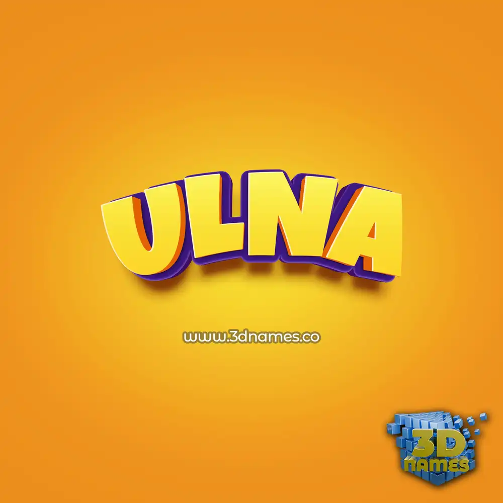 ulna in Orange Toon style - 3D name wallpaper