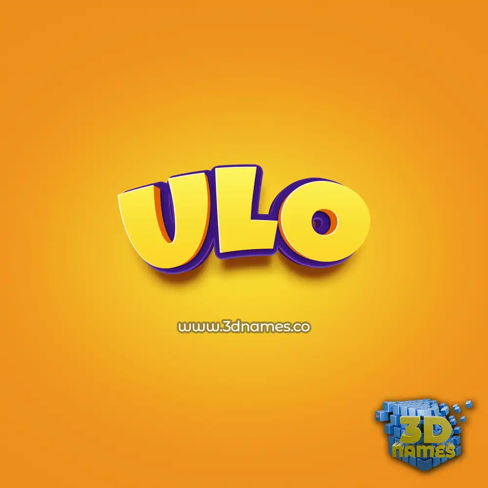 ulo in Orange Toon style - 3D name wallpaper