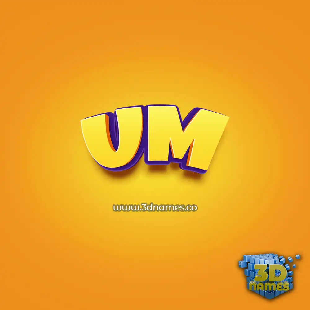 um in Orange Toon style - 3D name wallpaper