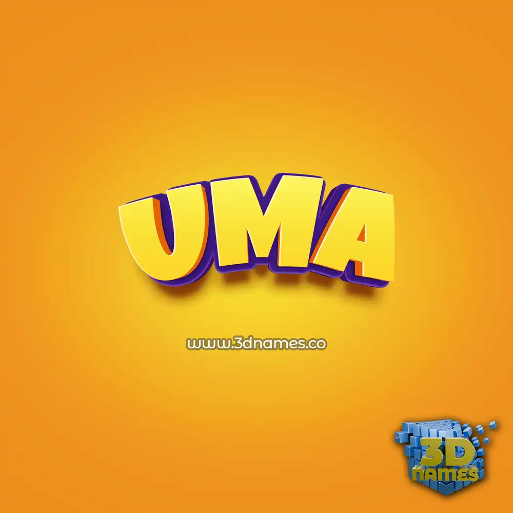 uma in Orange Toon style - 3D name wallpaper