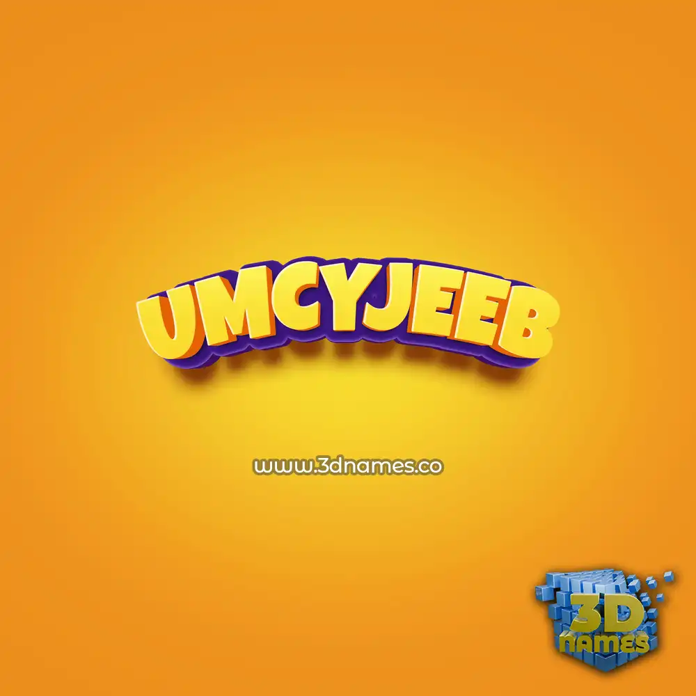 umcyjeeb in Orange Toon style - 3D name wallpaper