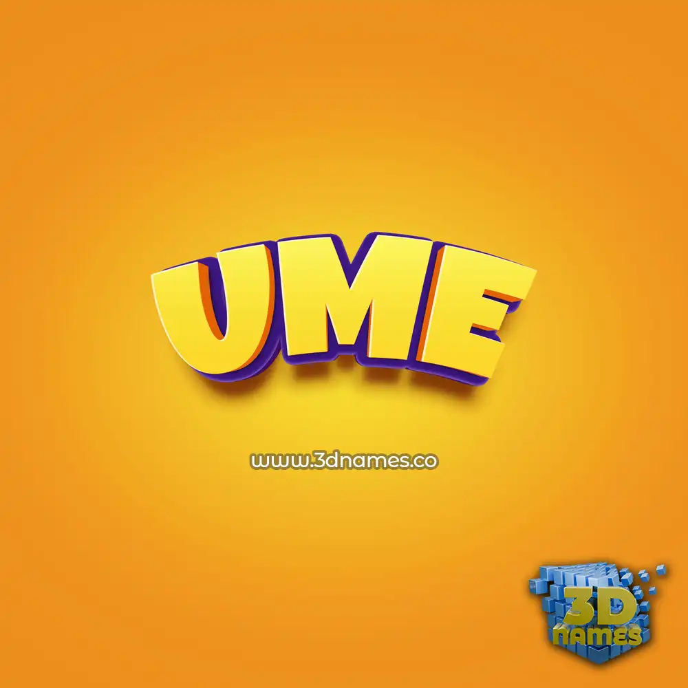 ume in Orange Toon style - 3D name wallpaper