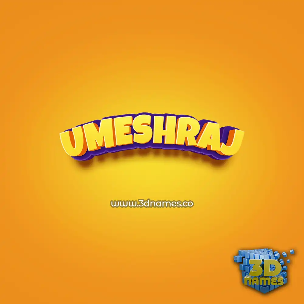 umeshraj in Orange Toon style - 3D name wallpaper