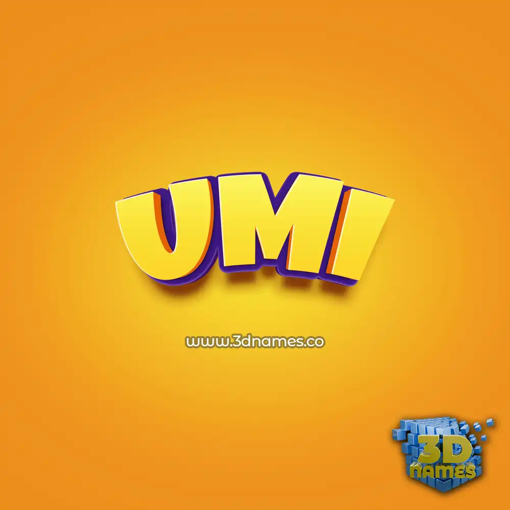 umi in Orange Toon style - 3D name wallpaper