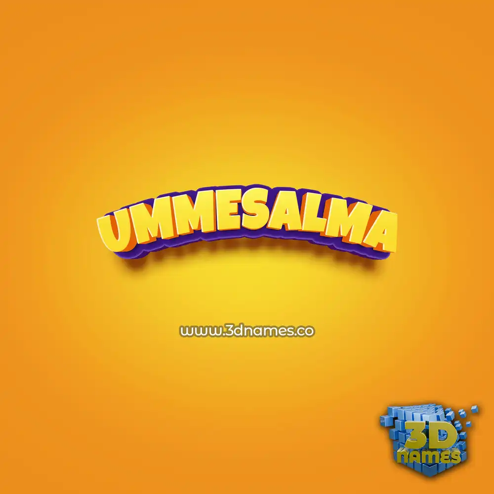ummesalma in Orange Toon style - 3D name wallpaper