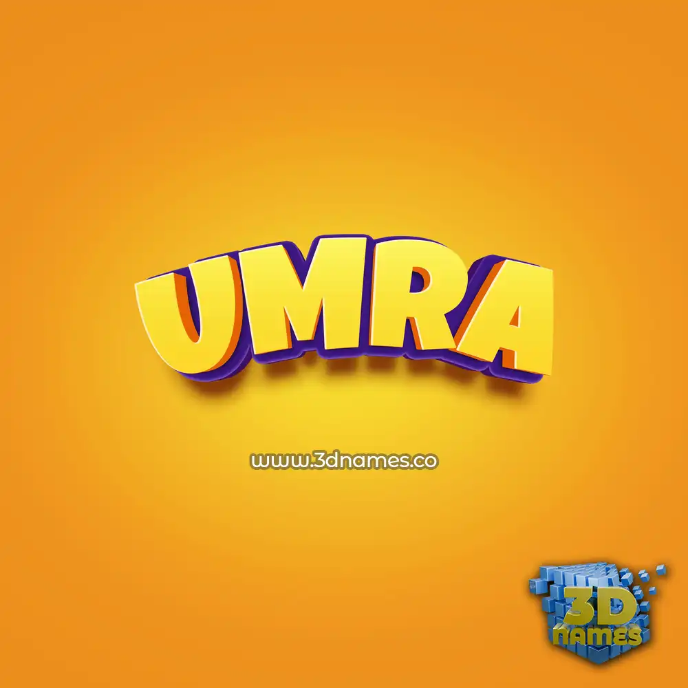 umra in Orange Toon style - 3D name wallpaper