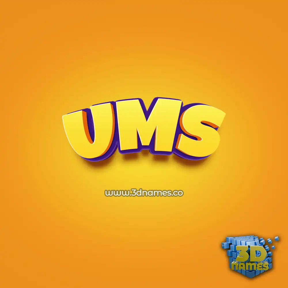 ums in Orange Toon style - 3D name wallpaper