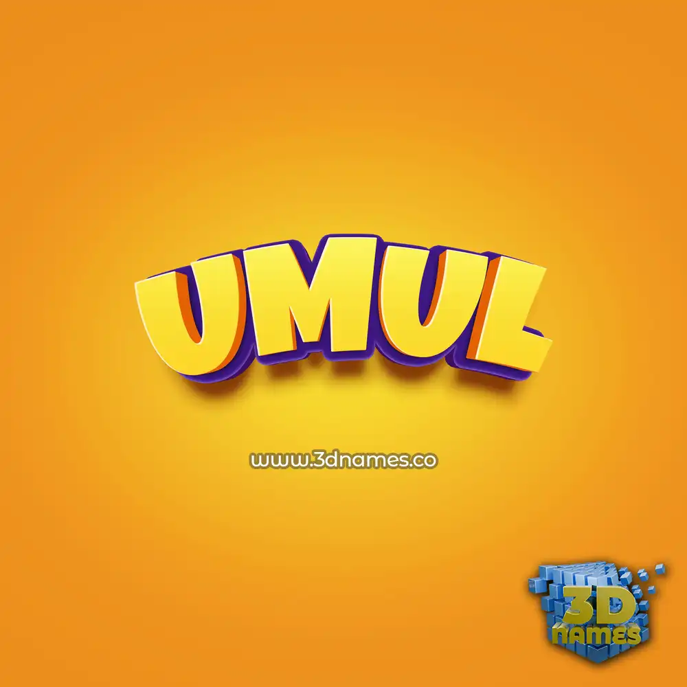 umul in Orange Toon style - 3D name wallpaper