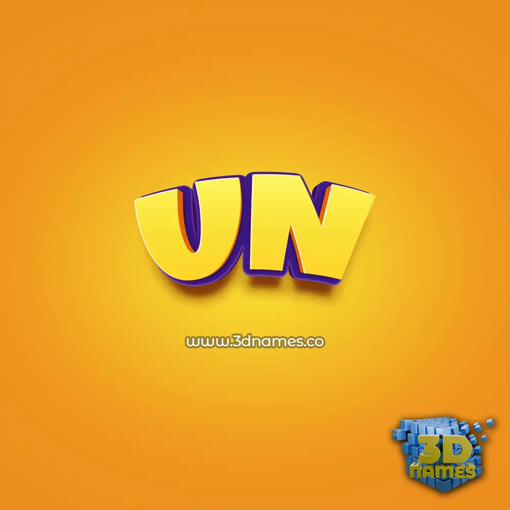 un in Orange Toon style - 3D name wallpaper
