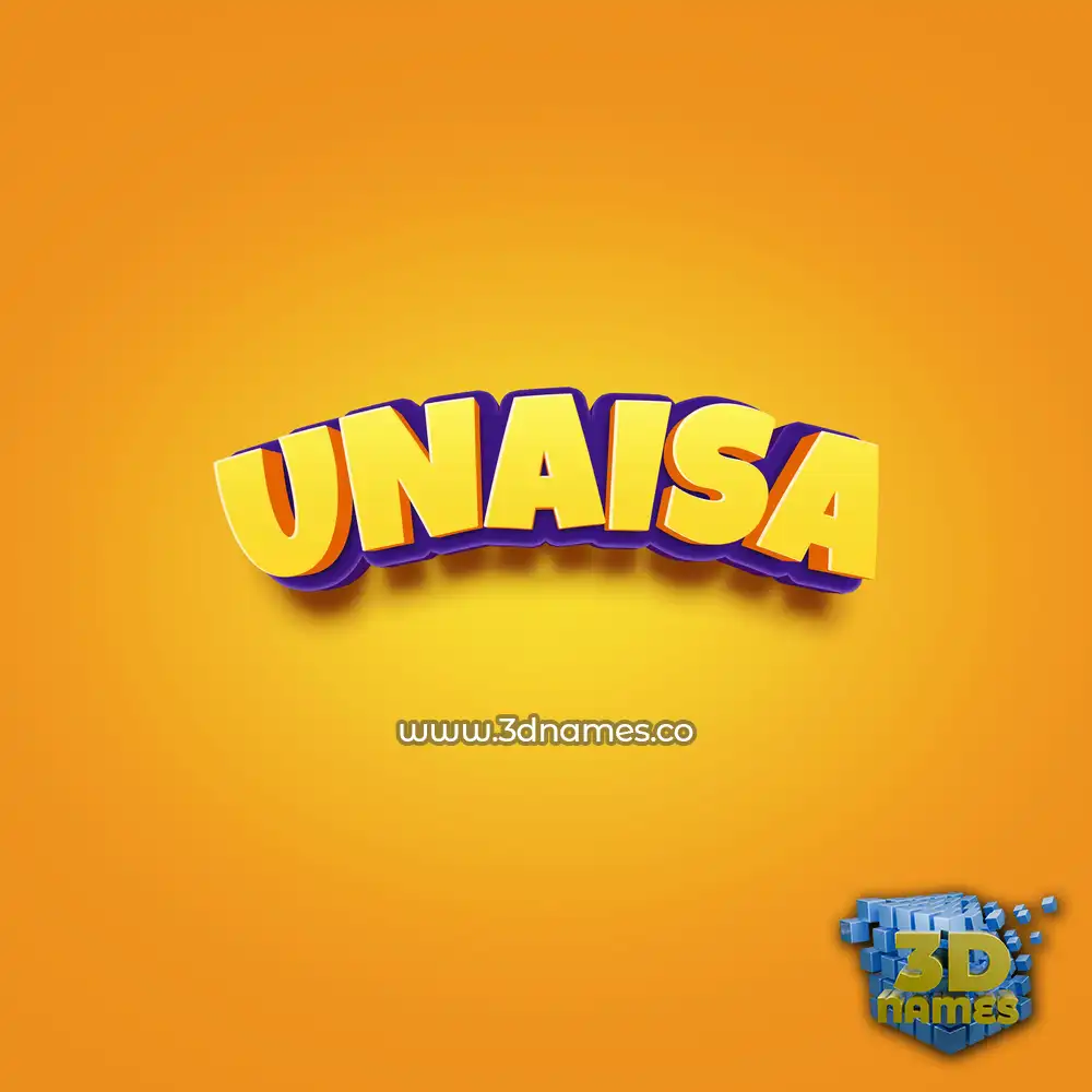 unaisa in Orange Toon style - 3D name wallpaper