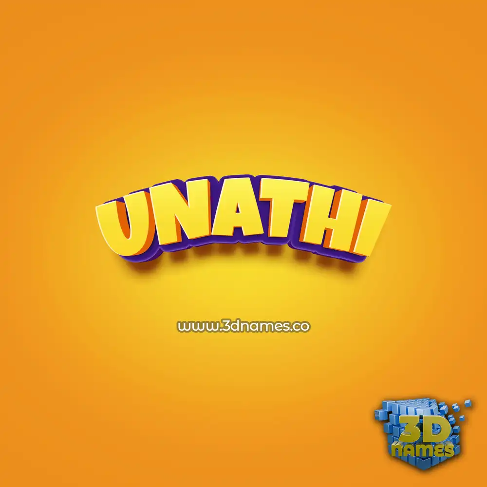 unathi in Orange Toon style - 3D name wallpaper